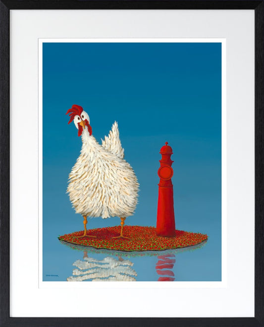 Brændhanen og hans to høns